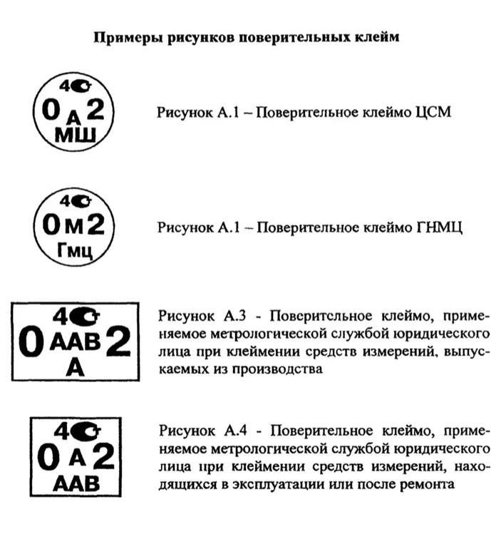 Поверительнве клейма